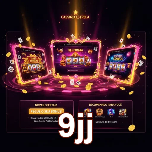 Interface do app 9jj mostrando jogos de cassino online
